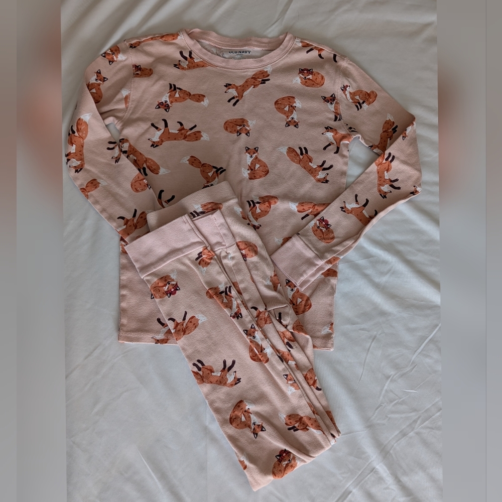 Girls Old Navy Pajamas Fox Print 12